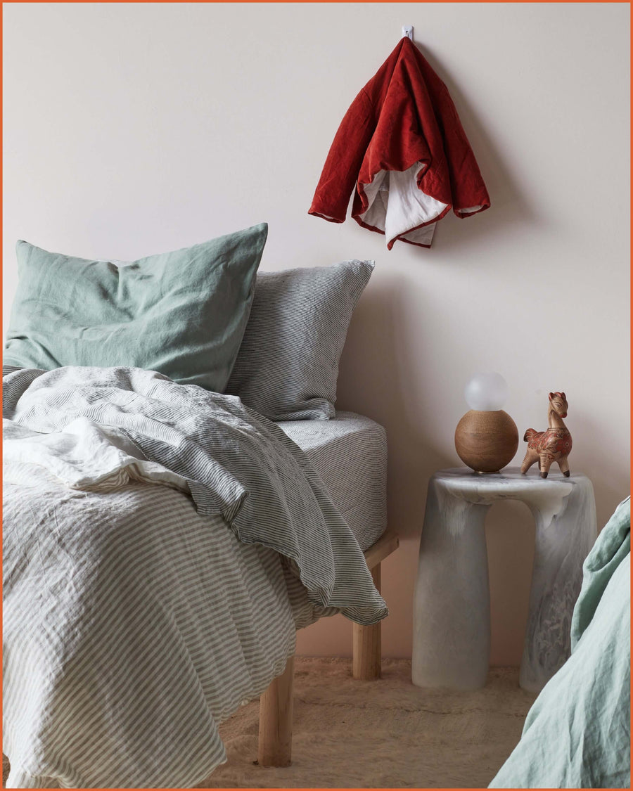 DUVET SET · FLAX STRIPE & CUMULUS · KIDS