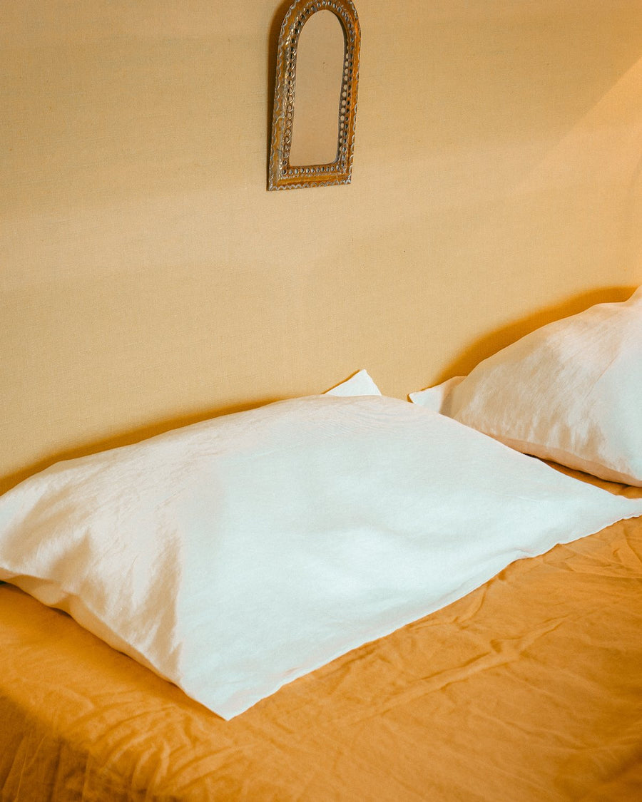 Close up of a Cumulus stonewashed linen pillow slip