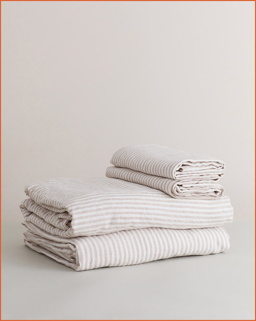 SHEET SET · FLAX STRIPE ·