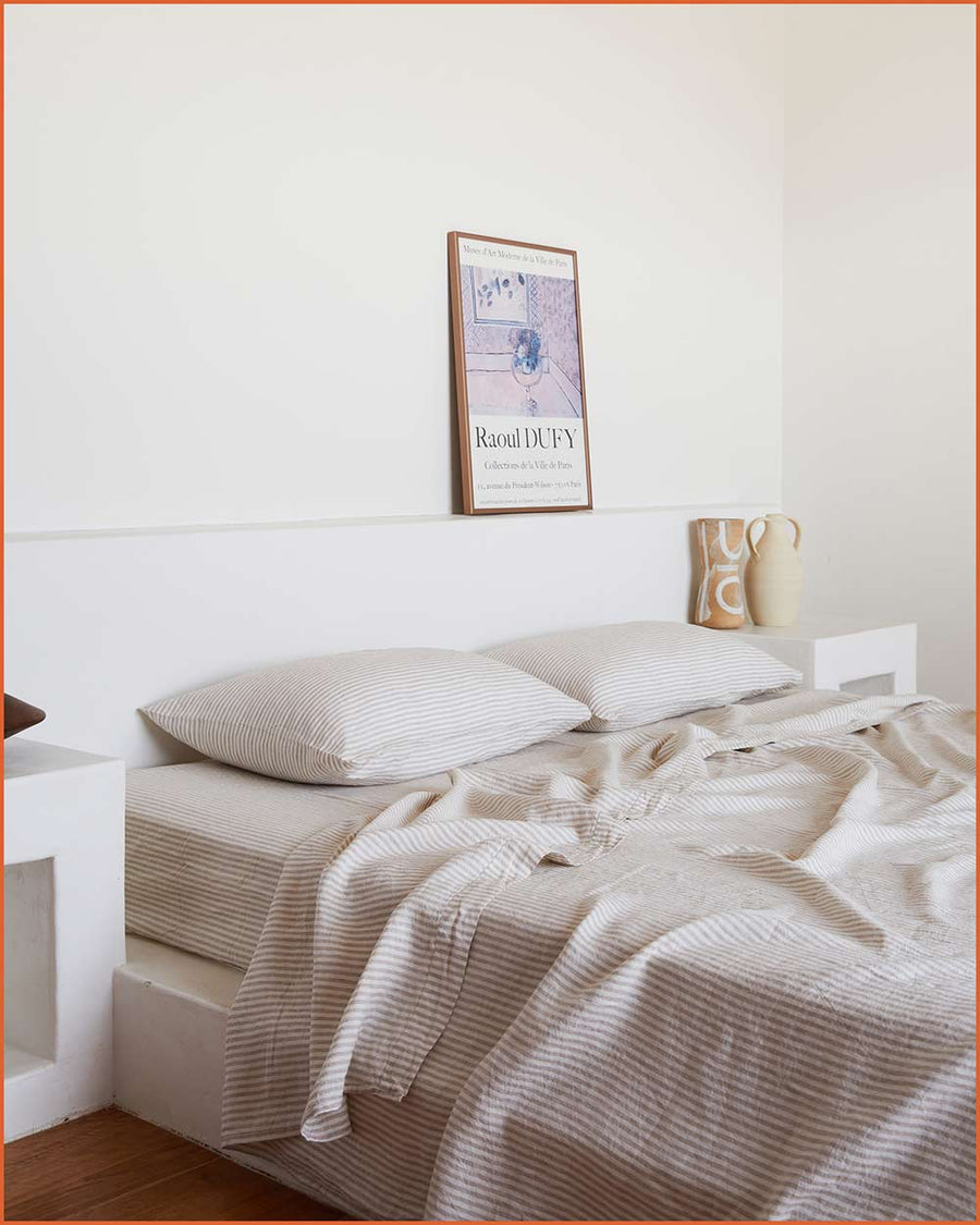 SHEET SET · FLAX STRIPE ·