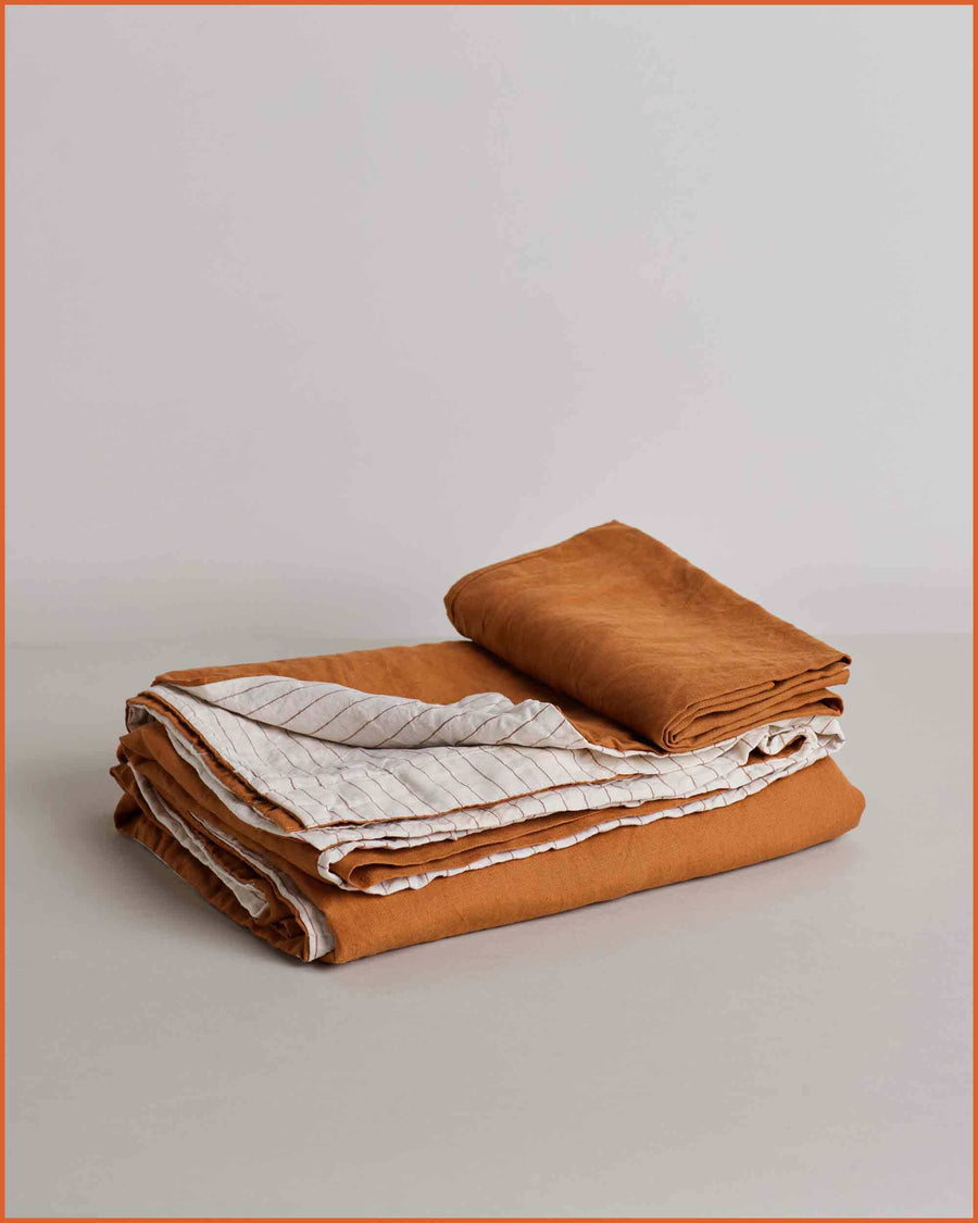 DUVET SET · TOFFEE & GINGER STRIPE · KIDS