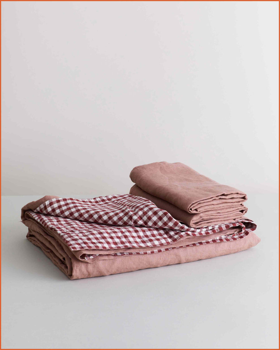 DUVET SET · ROSE & MULBERRY GINGHAM · KIDS ·