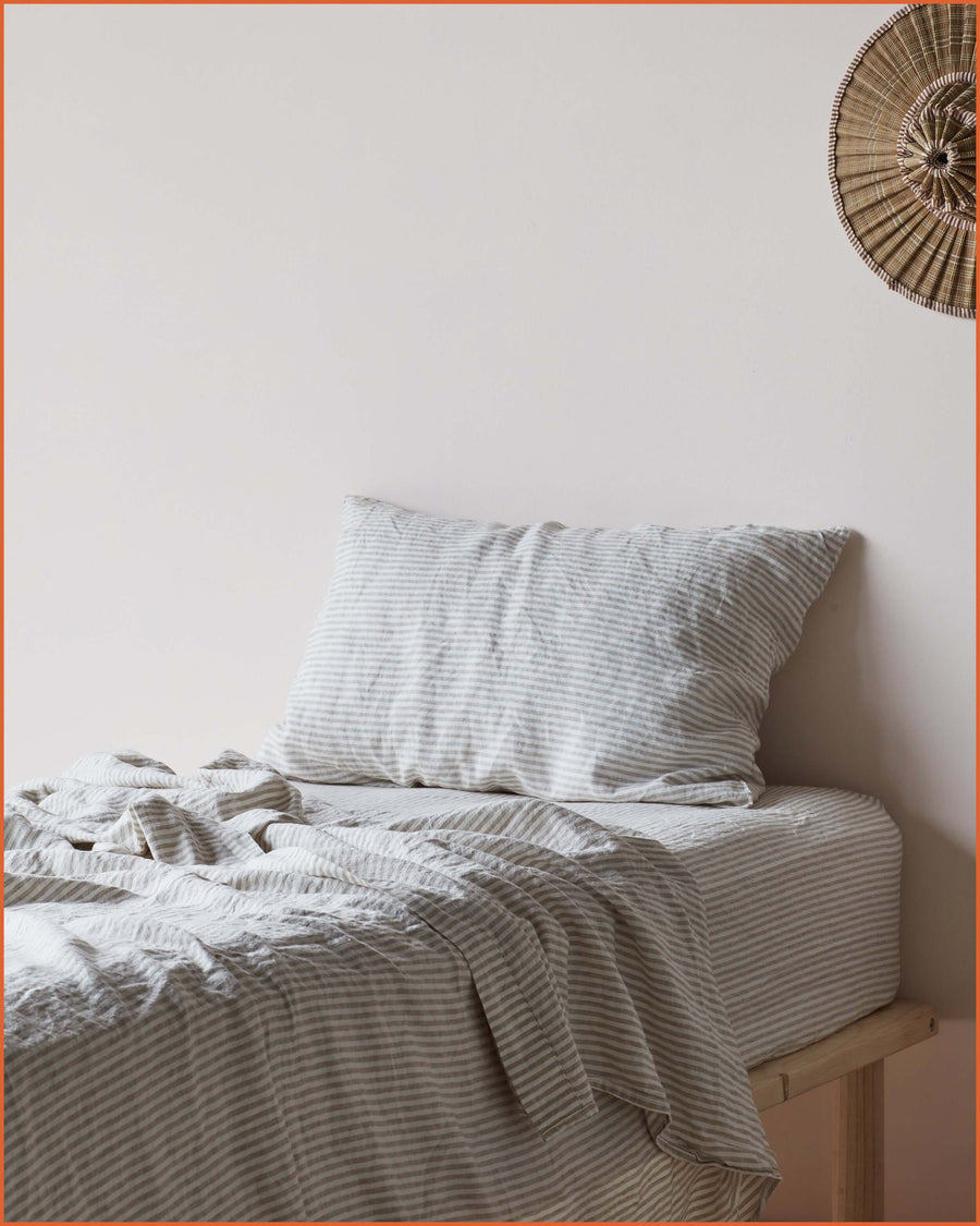 SHEET SET · FLAX STRIPE · KIDS