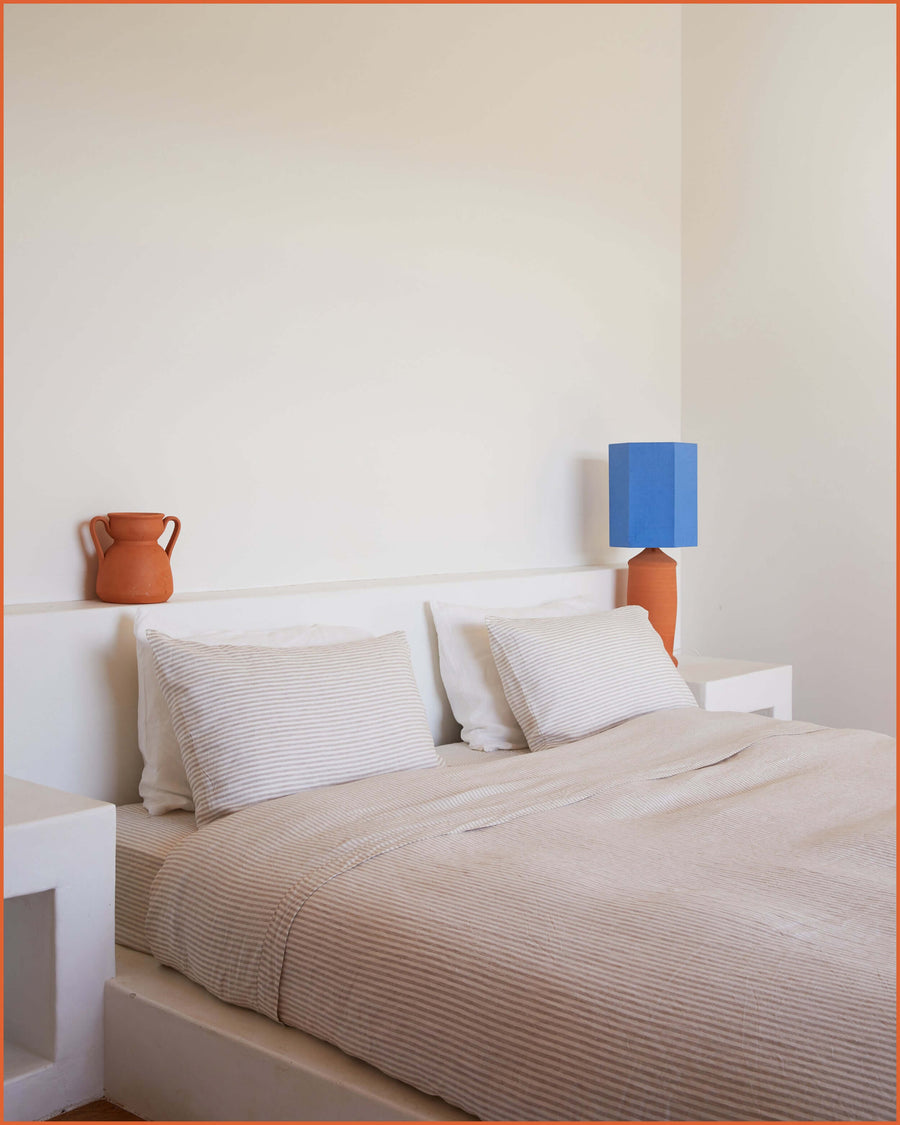 DUVET SET · FLAX STRIPE & CUMULUS ·