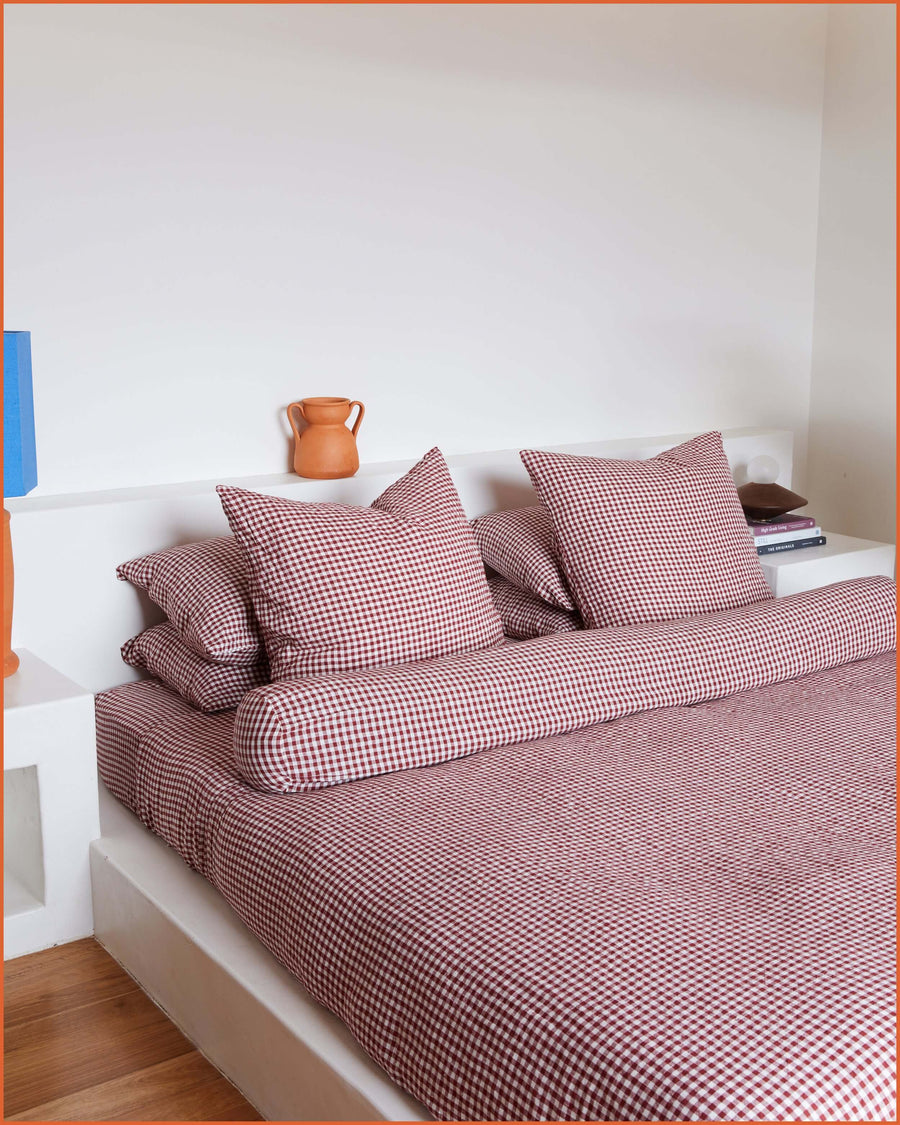 DUVET SET · ROSE & MULBERRY GINGHAM ·
