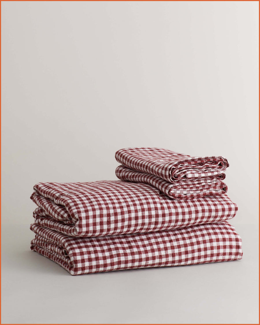 SHEET SET · MULBERRY GINGHAM ·