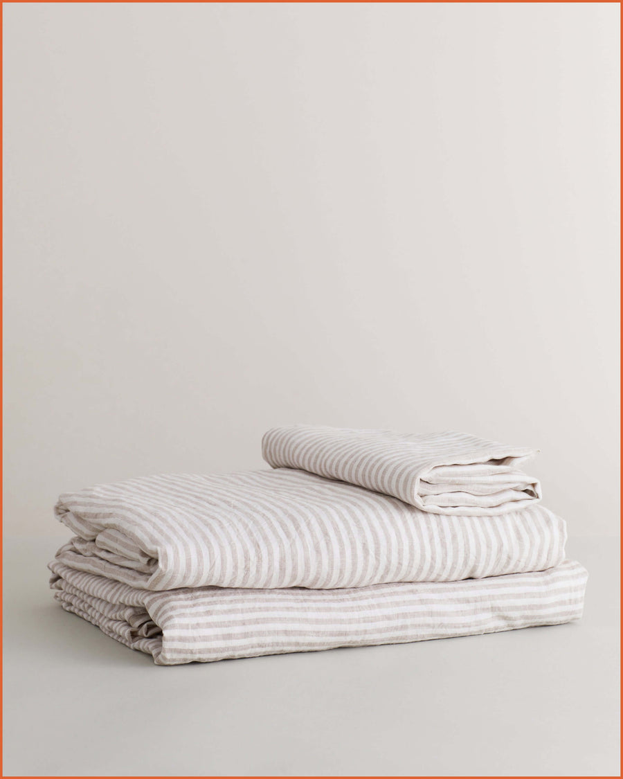 SHEET SET · FLAX STRIPE · KIDS